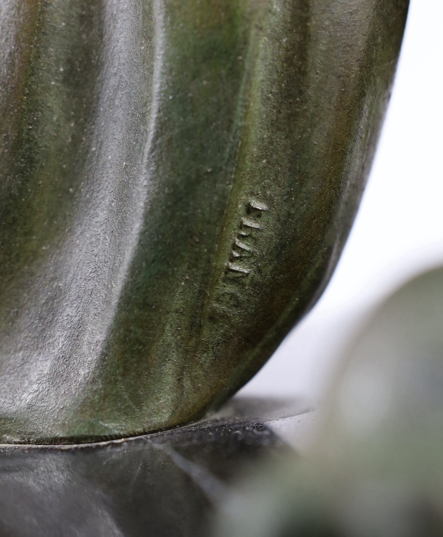 Jean De Roncourt. A French Art Deco bronze 'Hercule brisant ses chaînes', 50cm high 61cm long